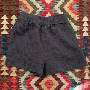 Madewell Lightspun Easy Pull-On Shorts size XXS gray black coal